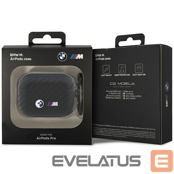 Чехол на заднюю панель BMW BMW BMAPWMPUCA2 AirPods Pro cover black/black Carbon Double Metal Logo