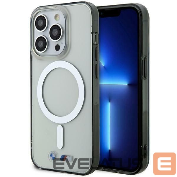 Чехол на заднюю панель BMW Case BMW BMHMP14XHCRS iPhone 14 Pro Max 6.7" transparent hardcase Silver Ring MagSafe
