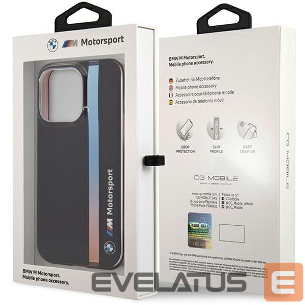 Чехол на заднюю панель BMW Case BMW BMHCP14L22HVGV iPhone 14 Pro 6.1" black/black IML Tricolor Stripe