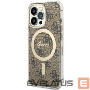 Чехол на заднюю панель Guess  Guess GUHMP13LH4STW iPhone 13 Pro / 13 6.1" brown/brown hardcase 4G MagSafe 