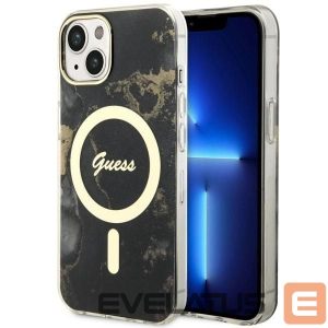 Чехол на заднюю панель Guess  Guess GUHMP14MHTMRSK iPhone 14 Plus 6.7" black/black hardcase Golden Marble MagSafe 