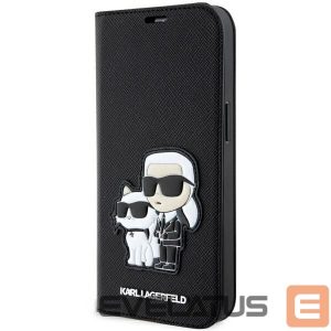 Чехол на заднюю панель Karl Lagerfeld  Karl Lagerfeld KLBKP14LSANKCPK iPhone 14 Pro 6.1" bookcase black/black Saffiano Karl & Choupette 