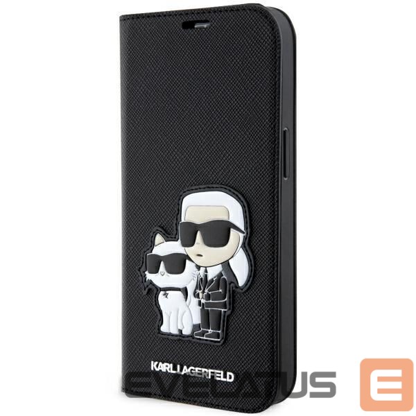 Чехол на заднюю панель Karl Lagerfeld Karl Lagerfeld KLBKP14LSANKCPK iPhone 14 Pro 6.1" bookcase black/black Saffiano Karl & Choupette