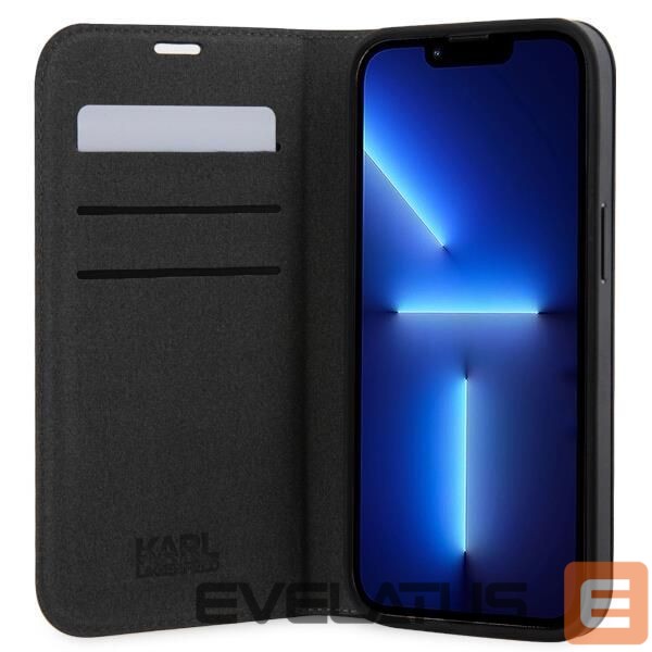 Чехол на заднюю панель Karl Lagerfeld Karl Lagerfeld KLBKP14LSANKCPK iPhone 14 Pro 6.1" bookcase black/black Saffiano Karl & Choupette