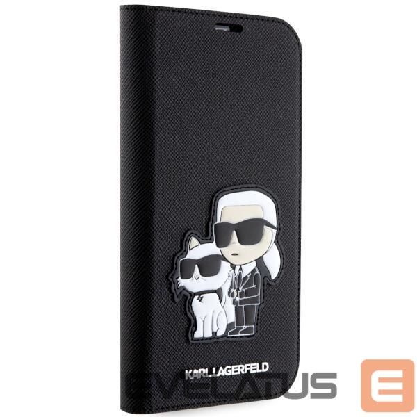 Чехол на заднюю панель Karl Lagerfeld Karl Lagerfeld KLBKP14LSANKCPK iPhone 14 Pro 6.1" bookcase black/black Saffiano Karl & Choupette