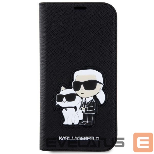 Чехол на заднюю панель Karl Lagerfeld Karl Lagerfeld KLBKP14LSANKCPK iPhone 14 Pro 6.1" bookcase black/black Saffiano Karl & Choupette