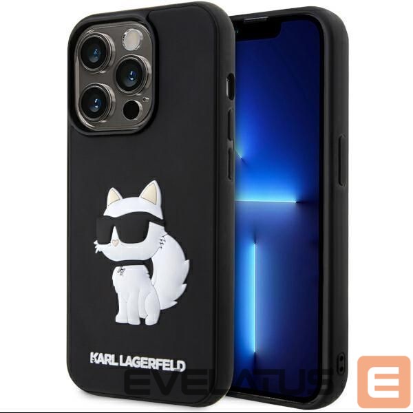 Чехол на заднюю панель Karl Lagerfeld Karl Lagerfeld KLHCP14L3DRKHNK iPhone 14 Pro 6.1" black/black hardcase Rubber Choupette 3D