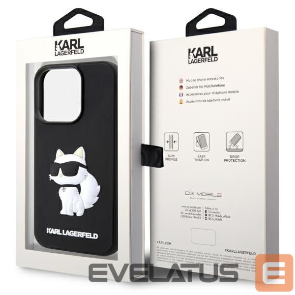 Чехол на заднюю панель Karl Lagerfeld Karl Lagerfeld KLHCP14L3DRKHNK iPhone 14 Pro 6.1" black/black hardcase Rubber Choupette 3D