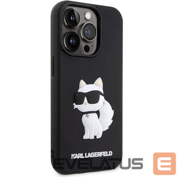 Чехол на заднюю панель Karl Lagerfeld Karl Lagerfeld KLHCP14L3DRKHNK iPhone 14 Pro 6.1" black/black hardcase Rubber Choupette 3D