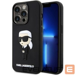 Чехол на заднюю панель Karl Lagerfeld  Karl Lagerfeld KLHCP14L3DRKINK iPhone 14 Pro 6.1" black/black hardcase Rubber Ikonik 3D 
