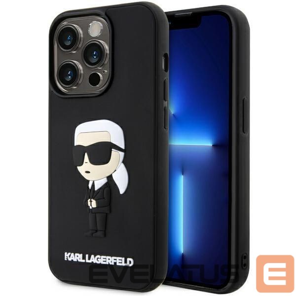 Чехол на заднюю панель Karl Lagerfeld Karl Lagerfeld KLHCP14L3DRKINK iPhone 14 Pro 6.1" black/black hardcase Rubber Ikonik 3D
