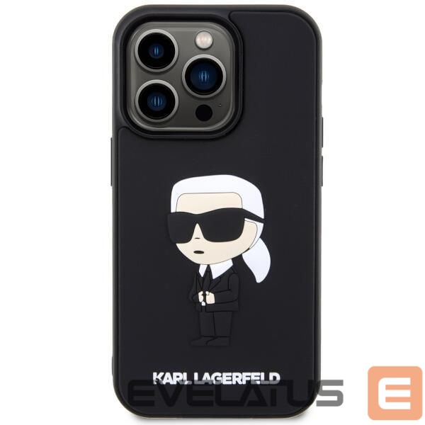 Чехол на заднюю панель Karl Lagerfeld Karl Lagerfeld KLHCP14L3DRKINK iPhone 14 Pro 6.1" black/black hardcase Rubber Ikonik 3D