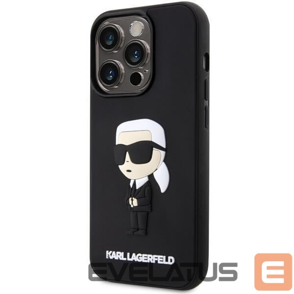 Чехол на заднюю панель Karl Lagerfeld Karl Lagerfeld KLHCP14L3DRKINK iPhone 14 Pro 6.1" black/black hardcase Rubber Ikonik 3D