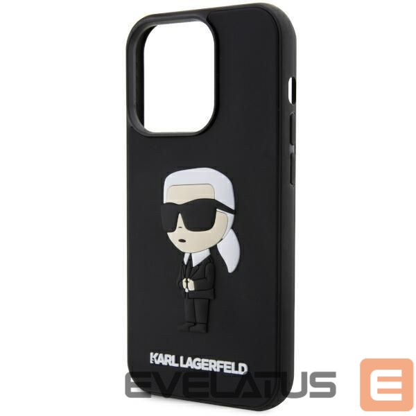 Чехол на заднюю панель Karl Lagerfeld Karl Lagerfeld KLHCP14L3DRKINK iPhone 14 Pro 6.1" black/black hardcase Rubber Ikonik 3D