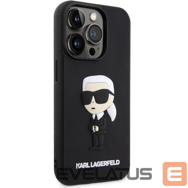 Чехол на заднюю панель Karl Lagerfeld Karl Lagerfeld KLHCP14L3DRKINK iPhone 14 Pro 6.1" black/black hardcase Rubber Ikonik 3D