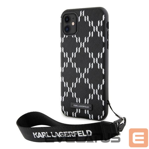 Чехол на заднюю панель Karl Lagerfeld Karl Lagerfeld KLHCN61SAKLMBSK iPhone 11 / Xr 6.1" black/black hardcase Monogram Losange Saffiano
