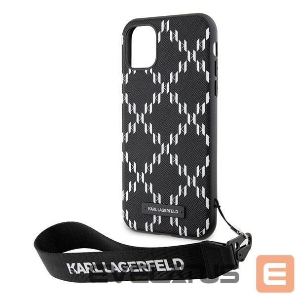 Чехол на заднюю панель Karl Lagerfeld Karl Lagerfeld KLHCN61SAKLMBSK iPhone 11 / Xr 6.1" black/black hardcase Monogram Losange Saffiano
