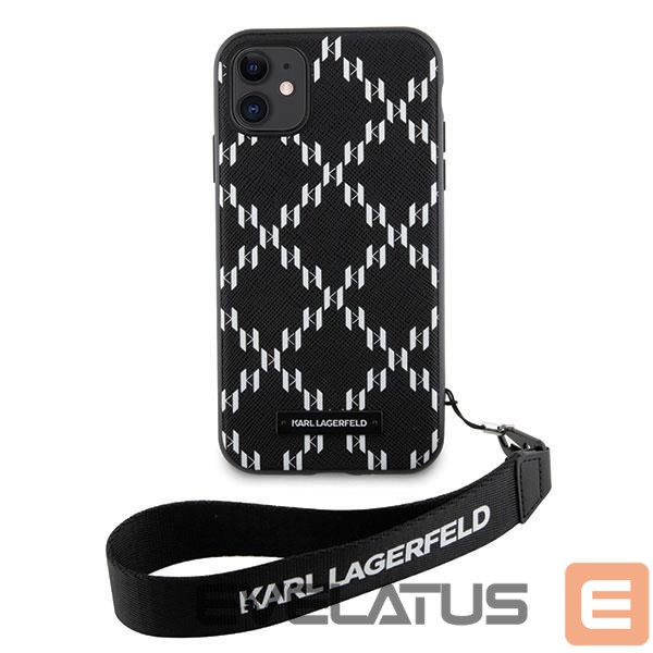 Чехол на заднюю панель Karl Lagerfeld Karl Lagerfeld KLHCN61SAKLMBSK iPhone 11 / Xr 6.1" black/black hardcase Monogram Losange Saffiano