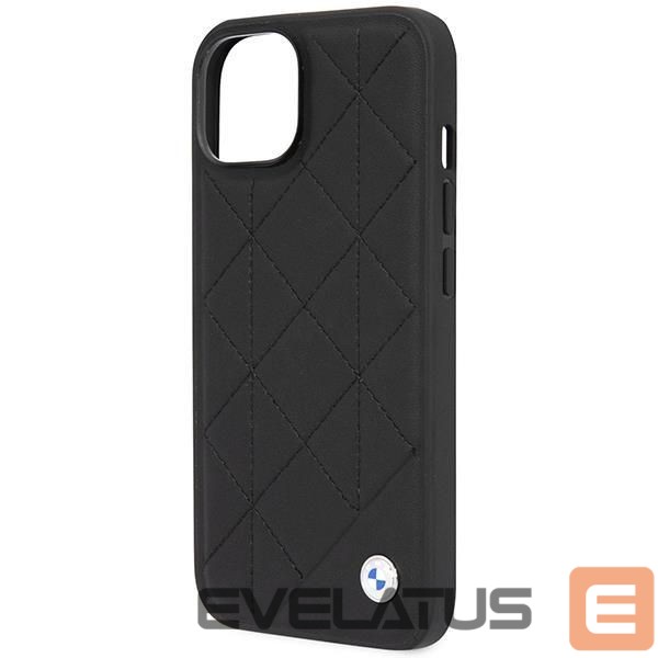 Чехол на заднюю панель BMW Case BMW BMHCP14S22RQDK iPhone 14 6.1" black/black Leather Quilted