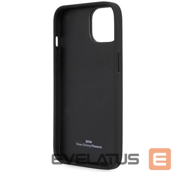 Чехол на заднюю панель BMW Case BMW BMHCP14S22RQDK iPhone 14 6.1" black/black Leather Quilted