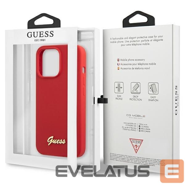 Чехол на заднюю панель Guess Guess GUHCP13XLSLMGRE iPhone 13 Pro Max 6.7" red/burgundy hard case Silicone Vintage Gold Logo