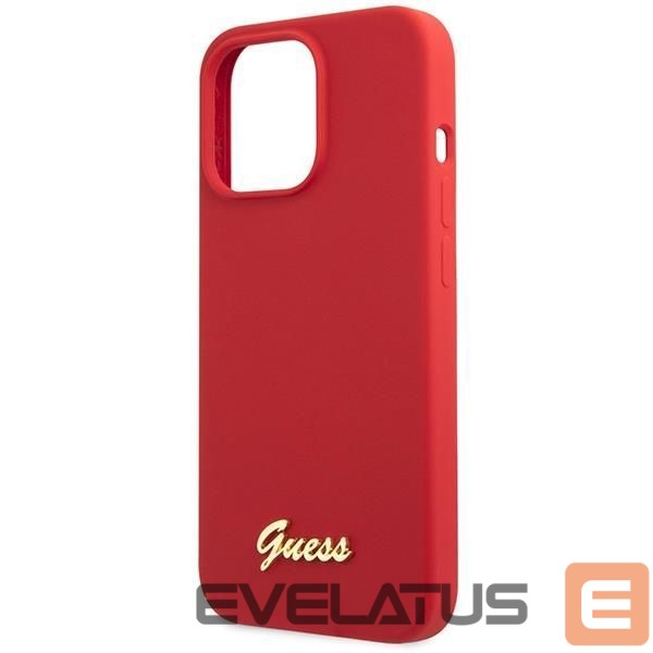Чехол на заднюю панель Guess Guess GUHCP13XLSLMGRE iPhone 13 Pro Max 6.7" red/burgundy hard case Silicone Vintage Gold Logo