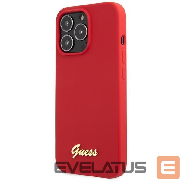 Чехол на заднюю панель Guess Guess GUHCP13XLSLMGRE iPhone 13 Pro Max 6.7" red/burgundy hard case Silicone Vintage Gold Logo