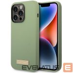 Чехол на заднюю панель Guess  Guess Silicone Logo Plate MagSafe case for iPhone 14 Pro Max - green 