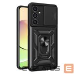 Чехол на заднюю панель Hurtel  Hybrid Armor Camshield case for Samsung M54 with camera cover - black 