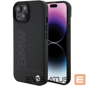 Чехол на заднюю панель BMW  BMW MagSafe Leather Hot Stamp case for iPhone 15 Plus - black 