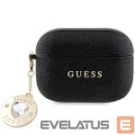Чехол на заднюю панель Guess  Guess GUAP2PGEHCDK case for AirPods Pro 2 cover - black Fixed Glitter Heart Diamond Charm