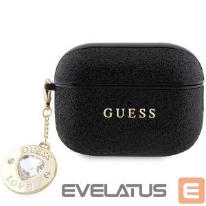 Чехол на заднюю панель Guess  Guess GUAP2PGEHCDK case for AirPods Pro 2 cover - black Fixed Glitter Heart Diamond Charm