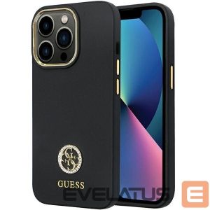 Чехол на заднюю панель Guess  Guess GUHCP13LM4DGPK case for iPhone 13 Pro / 13 - black Silicone Logo Strass 4G 