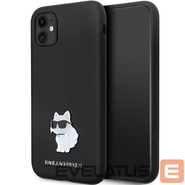 Чехол на заднюю панель Karl Lagerfeld Karl Lagerfeld KLHCN61SMHCNPK case for iPhone 11 / Xr - black Silicone C Metal Pin
