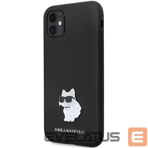 Чехол на заднюю панель Karl Lagerfeld Karl Lagerfeld KLHCN61SMHCNPK case for iPhone 11 / Xr - black Silicone C Metal Pin