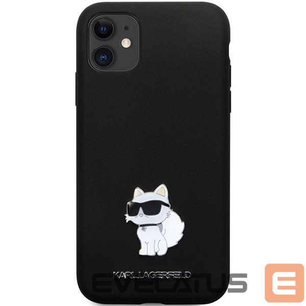 Чехол на заднюю панель Karl Lagerfeld Karl Lagerfeld KLHCN61SMHCNPK case for iPhone 11 / Xr - black Silicone C Metal Pin