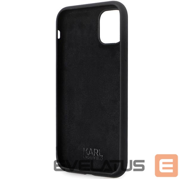 Чехол на заднюю панель Karl Lagerfeld Karl Lagerfeld KLHCN61SMHCNPK case for iPhone 11 / Xr - black Silicone C Metal Pin