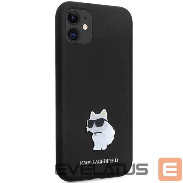 Чехол на заднюю панель Karl Lagerfeld Karl Lagerfeld KLHCN61SMHCNPK case for iPhone 11 / Xr - black Silicone C Metal Pin