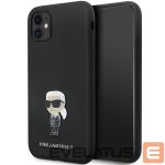 Чехол на заднюю панель Karl Lagerfeld  Karl Lagerfeld KLHCN61SMHKNPK case for iPhone 11 / Xr - black Silicone Ikonik Metal Pin 