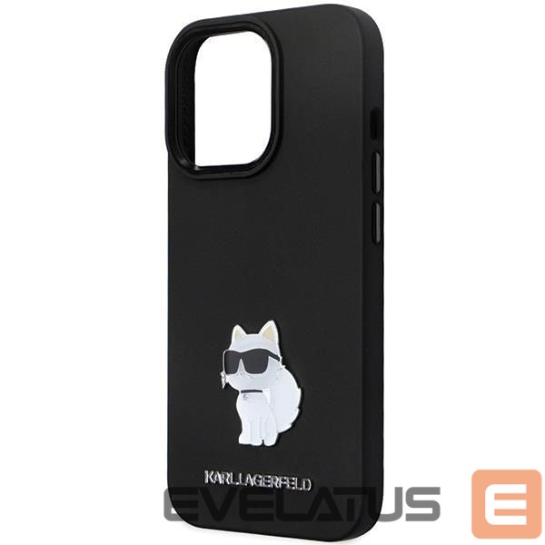 Чехол на заднюю панель Karl Lagerfeld Karl Lagerfeld KLHCP13LSMHCNPK case for iPhone 13 Pro / 13 - black Silicone C Metal Pin