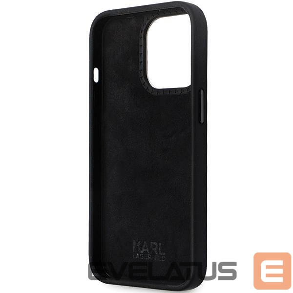 Чехол на заднюю панель Karl Lagerfeld Karl Lagerfeld KLHCP14LSMHCNPK case for iPhone 14 Pro - black Silicone C Metal Pin