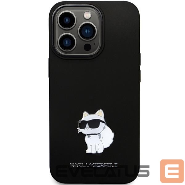 Чехол на заднюю панель Karl Lagerfeld Karl Lagerfeld KLHCP14LSMHCNPK case for iPhone 14 Pro - black Silicone C Metal Pin