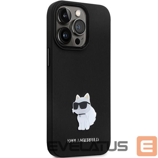 Чехол на заднюю панель Karl Lagerfeld Karl Lagerfeld KLHCP14LSMHCNPK case for iPhone 14 Pro - black Silicone C Metal Pin