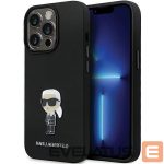 Чехол на заднюю панель Karl Lagerfeld  Karl Lagerfeld KLHCP14LSMHKNPK case for iPhone 14 Pro - black Silicone Ikonik Metal Pin 