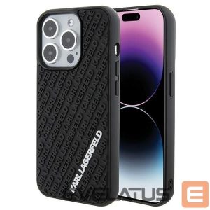 Чехол на заднюю панель Karl Lagerfeld  Karl Lagerfeld 3D Rubber Multi Logo case for iPhone 15 Pro - black 