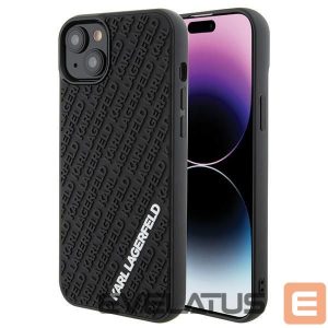 Чехол на заднюю панель Karl Lagerfeld  Karl Lagerfeld 3D Rubber Multi Logo case for iPhone 15 Plus - black 