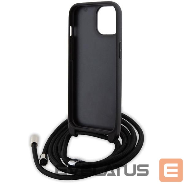 Чехол на заднюю панель Karl Lagerfeld Karl Lagerfeld Crossbody Saffiano Monogram Metal Pin Karl & Choupette Case for iPhone 15 - Black