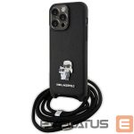 Чехол на заднюю панель Karl Lagerfeld  Karl Lagerfeld Crossbody Saffiano Metal Pin Karl & Choupette Case for iPhone 15 Pro Max - Black 