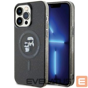 Чехол на заднюю панель Karl Lagerfeld  Karl Lagerfeld Karl&Choupette Glitter MagSafe case for iPhone 15 Pro Max - black 