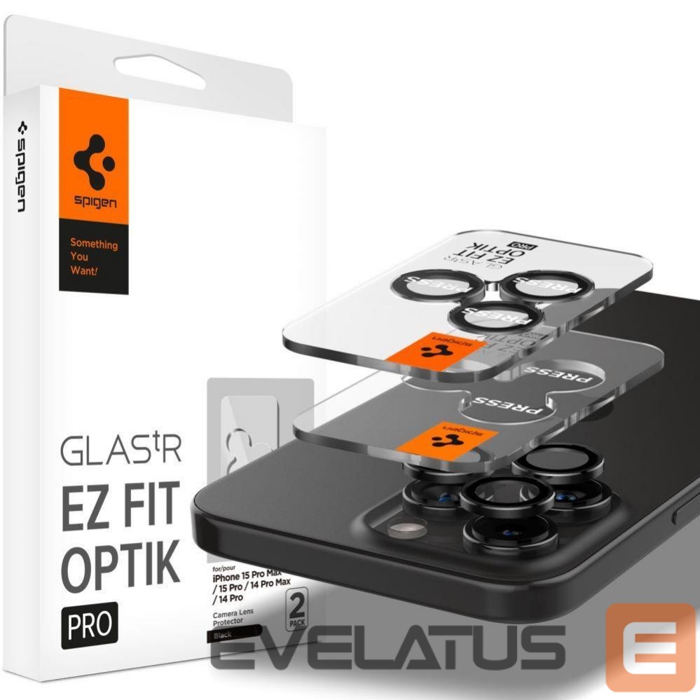 Защитное стекло Spigen Spigen Glas.tR EZ Fit Optik Pro Camera Cover for iPhone 15 Pro / 15 Pro Max / 16 Pro / 16 Pro Max / 17 Pro / 17 Pro Max - 2 pcs.